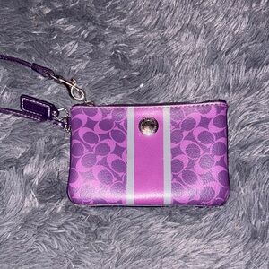 Coach Purple and Gray Wristlet